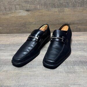 Magnanni Black Leather Loafers Men's Size 12